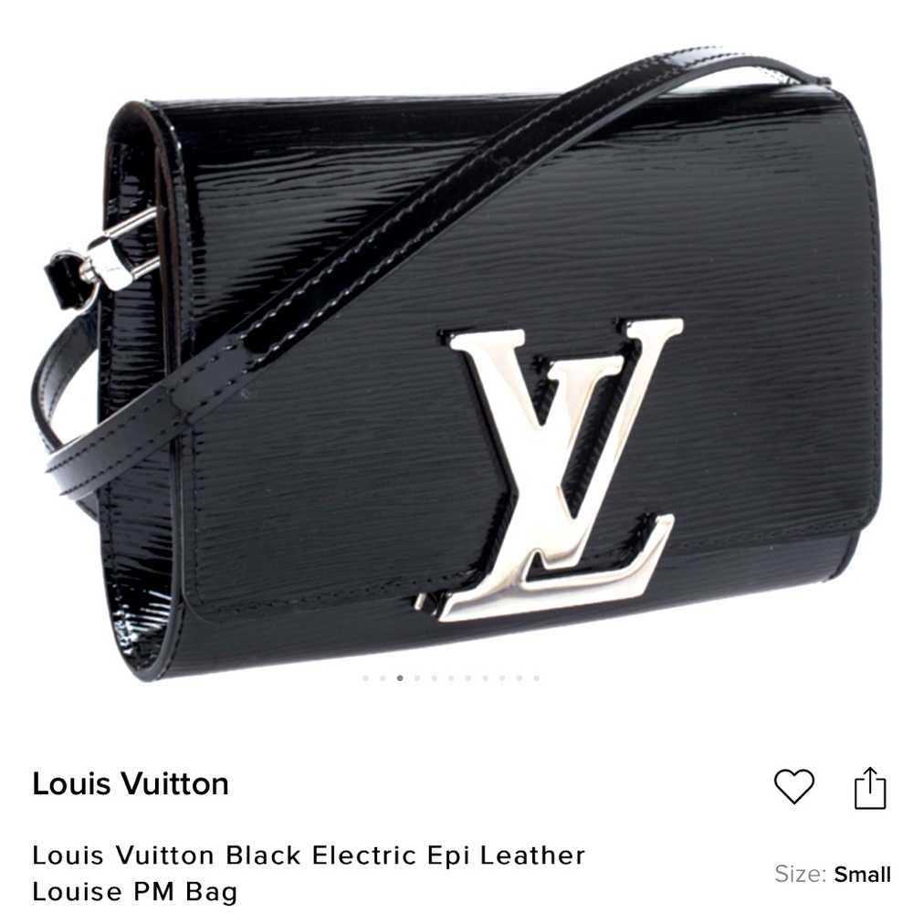 AUTHENTIC LOUIS VUITTON BLACK ELECTRIC EPI LEATHER LOUISE PM BAG